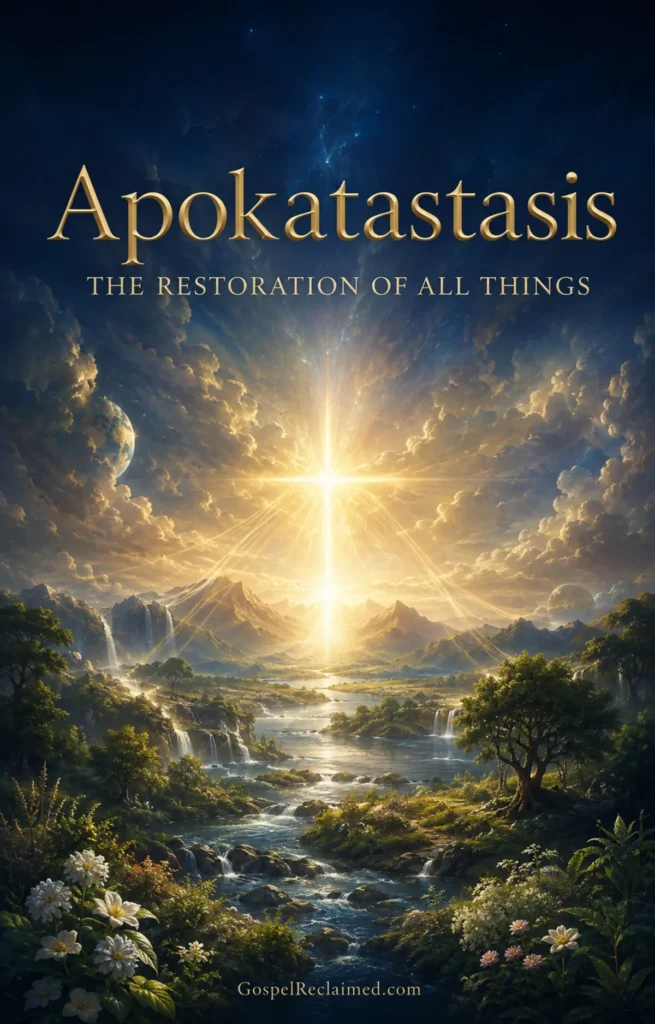 Apokatastasis artwork representing the restoration of all things in Jesus Christ.